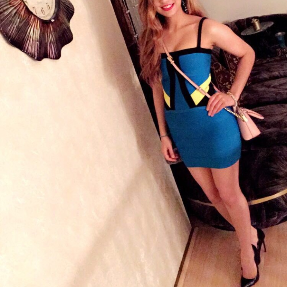 Bandage color block dress